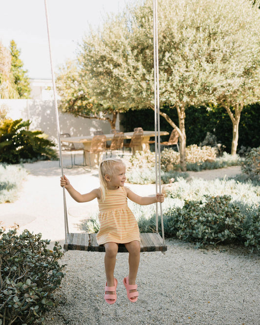 Walnut Melbourne Wren Dress (Terry Stripe Yellow)