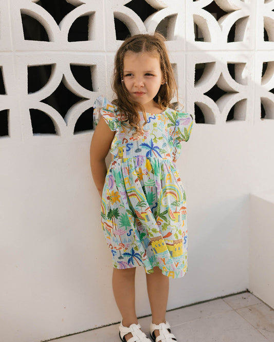 Image of Dresses. Productname: Walnut Melbourne Eden Dress in Vacay Yay colour by brand - Walnut Melbourne