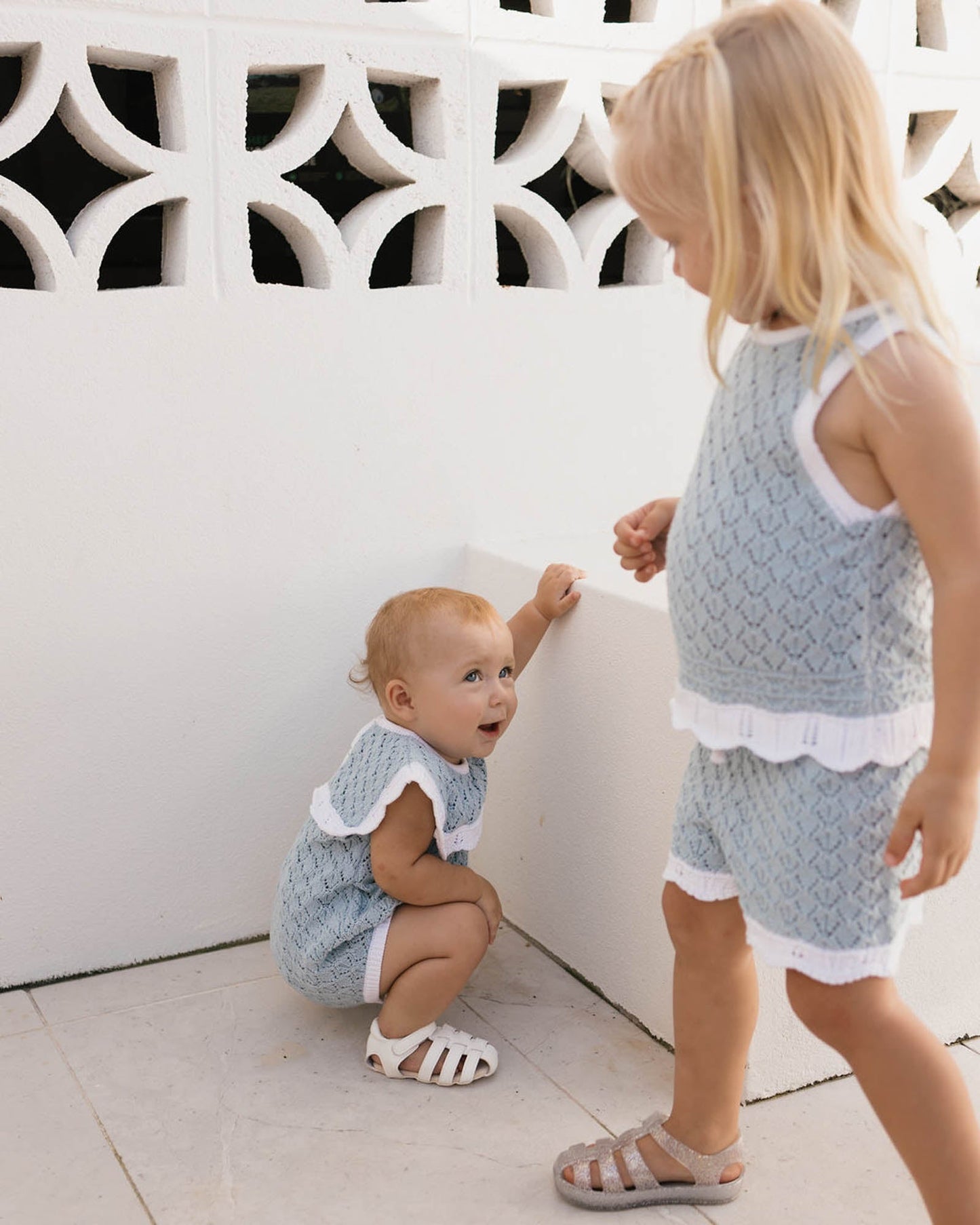 Walnut Melbourne Bella Knit Tank (Blue And White)