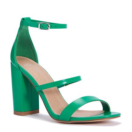 Image of Sandals. Product name - Montague Women's Strappy High Heel GREEN Novo Sandals in Green colour by brand - NOVO