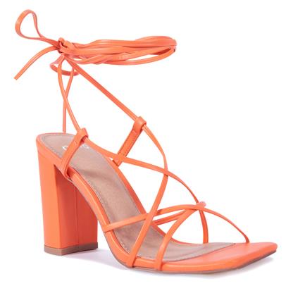 Image of Sandals. Product name - Novella Women's Strappy High Heel PAPAYA Novo Sandals in Papaya colour by brand - NOVO