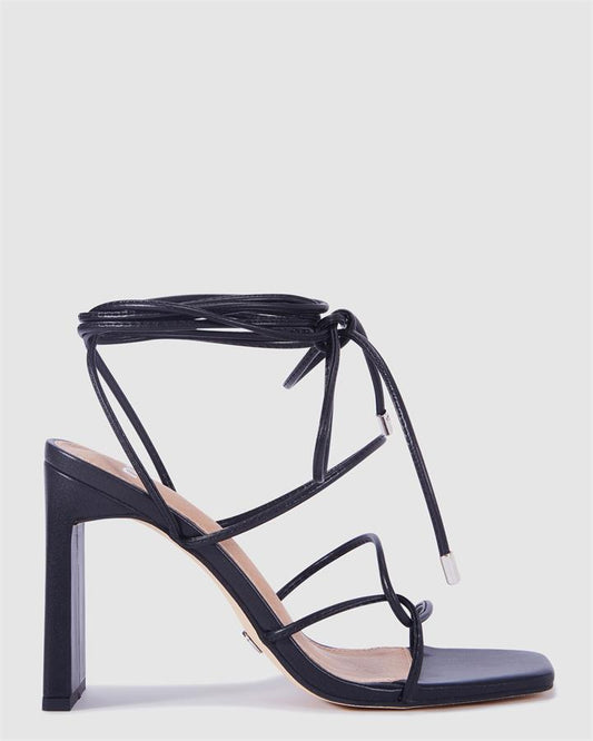 Image of Sandals. Product name - Niarobi Women's Strappy High Heel BLACK Novo Sandals in Black colour by brand - NOVO