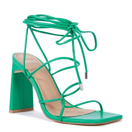Image of Sandals. Product name - Niarobi Women's Strappy High Heel GREEN Novo Sandals in Green colour by brand - NOVO