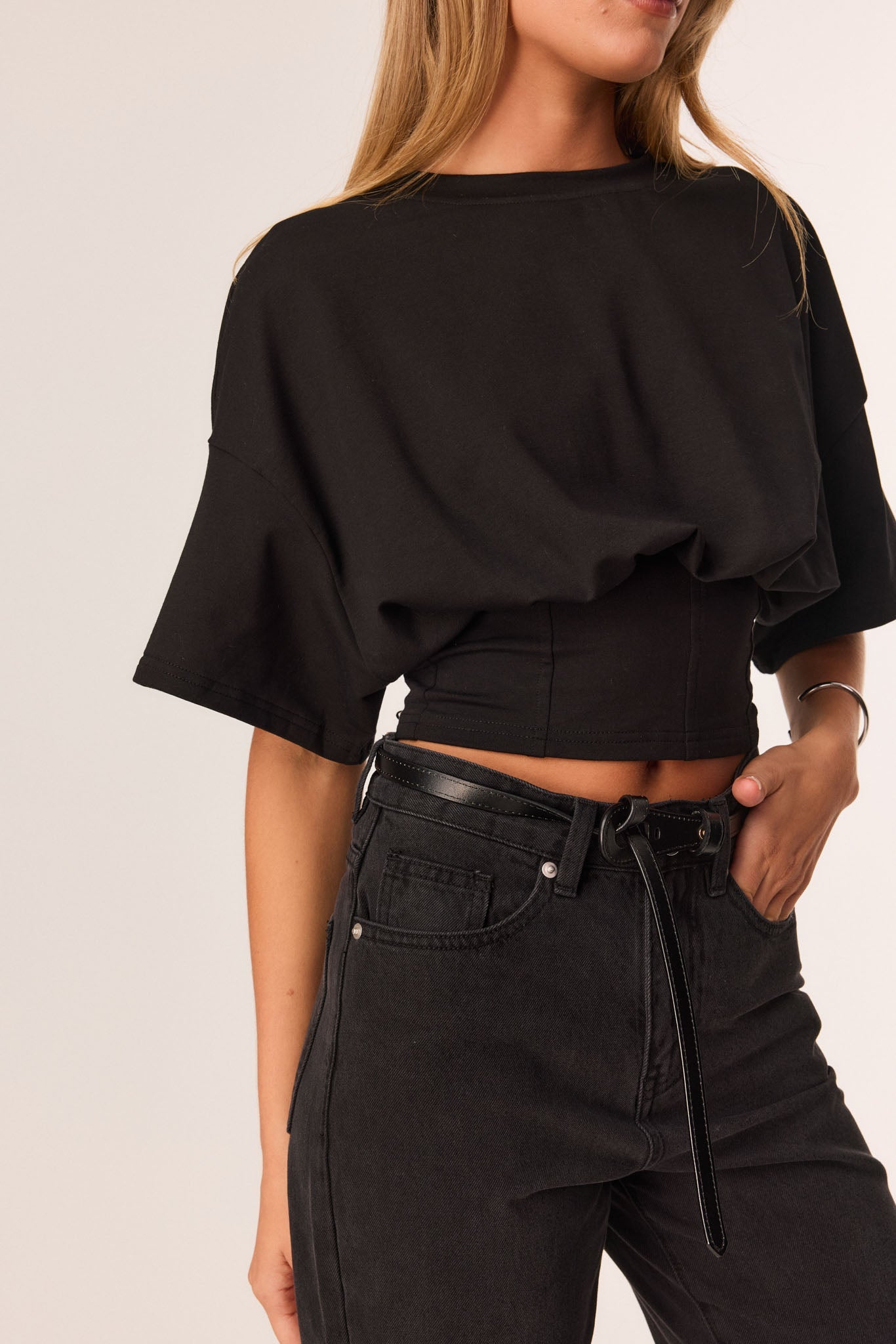 SNDYS BLANCA CORSET TEE (Black)