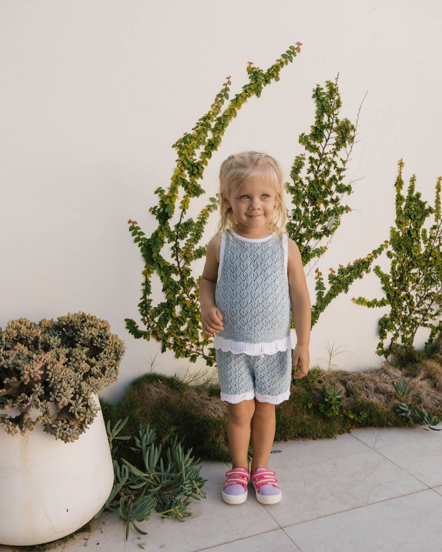 Walnut Melbourne Bella Knit Tank (Blue And White)