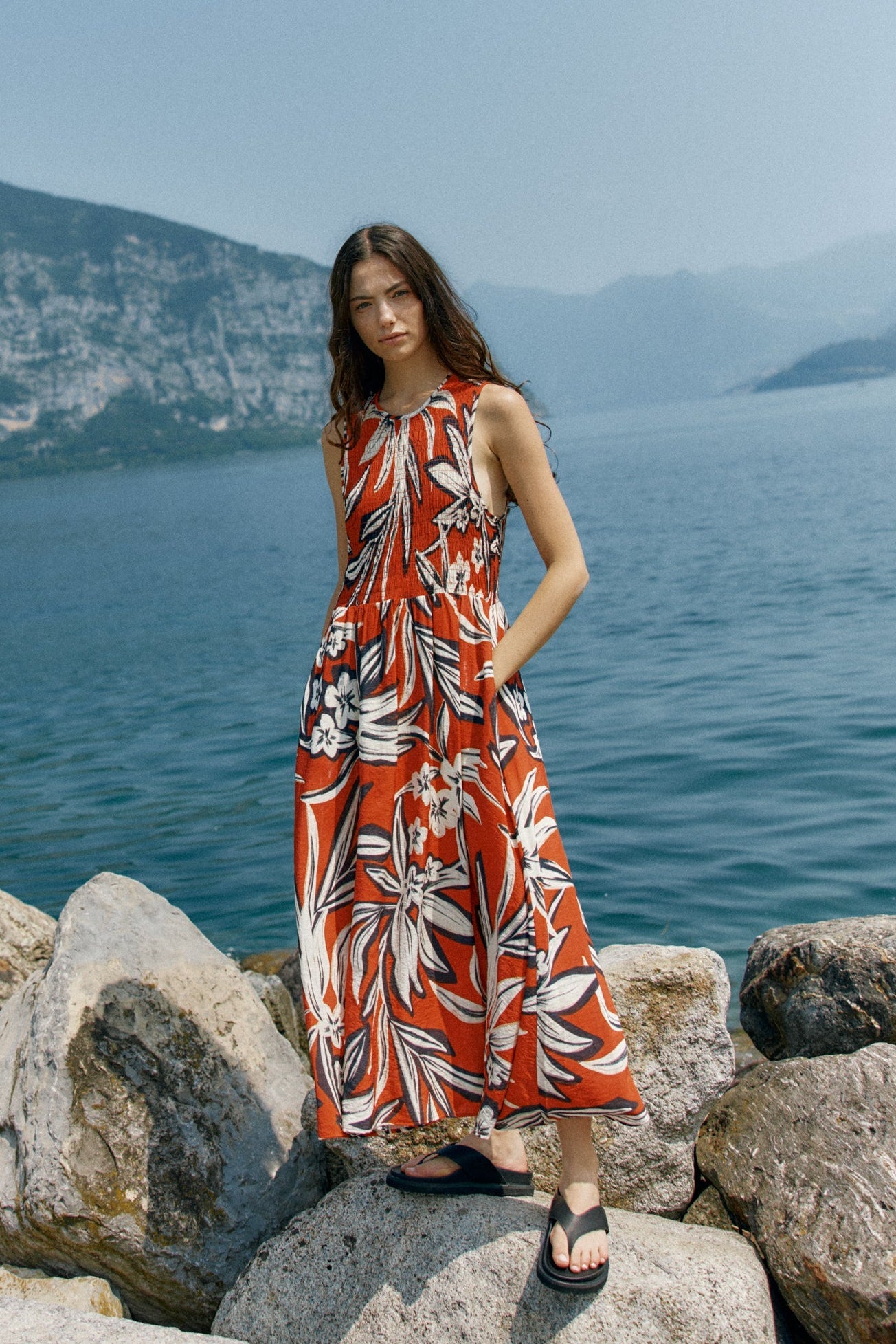 Image of Dresses. Product name - Anella Tank Dress Asperula Floral in Asperula Floral colour by brand - Sass Clothing