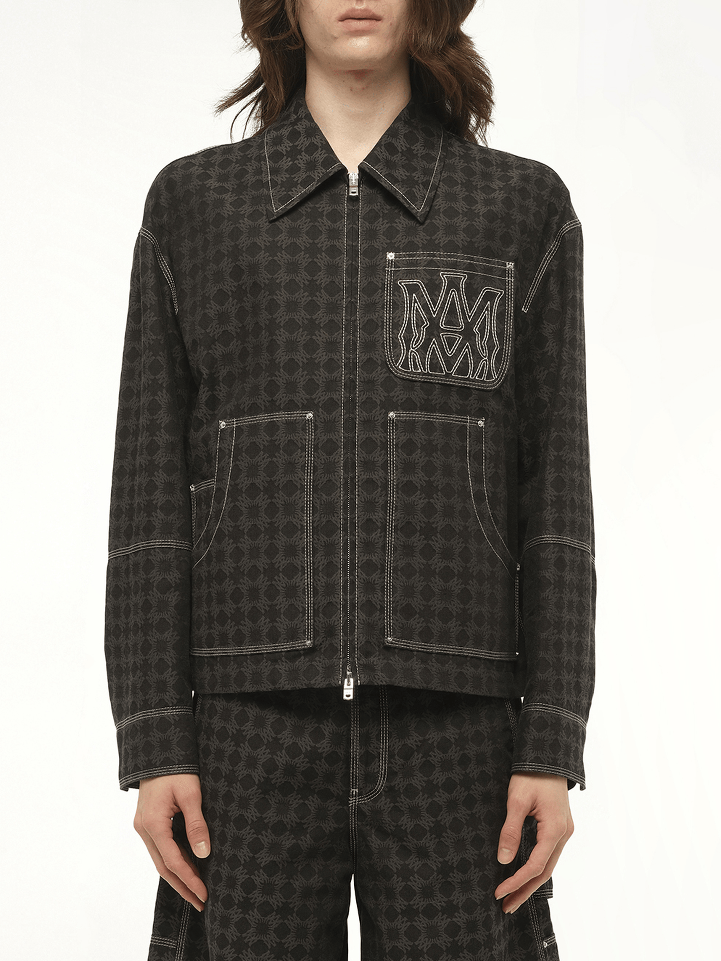Image of Coats & Jackets. Productname: AMIRI MA Quad Work Jacket in BLACK colour by brand - AMIRI