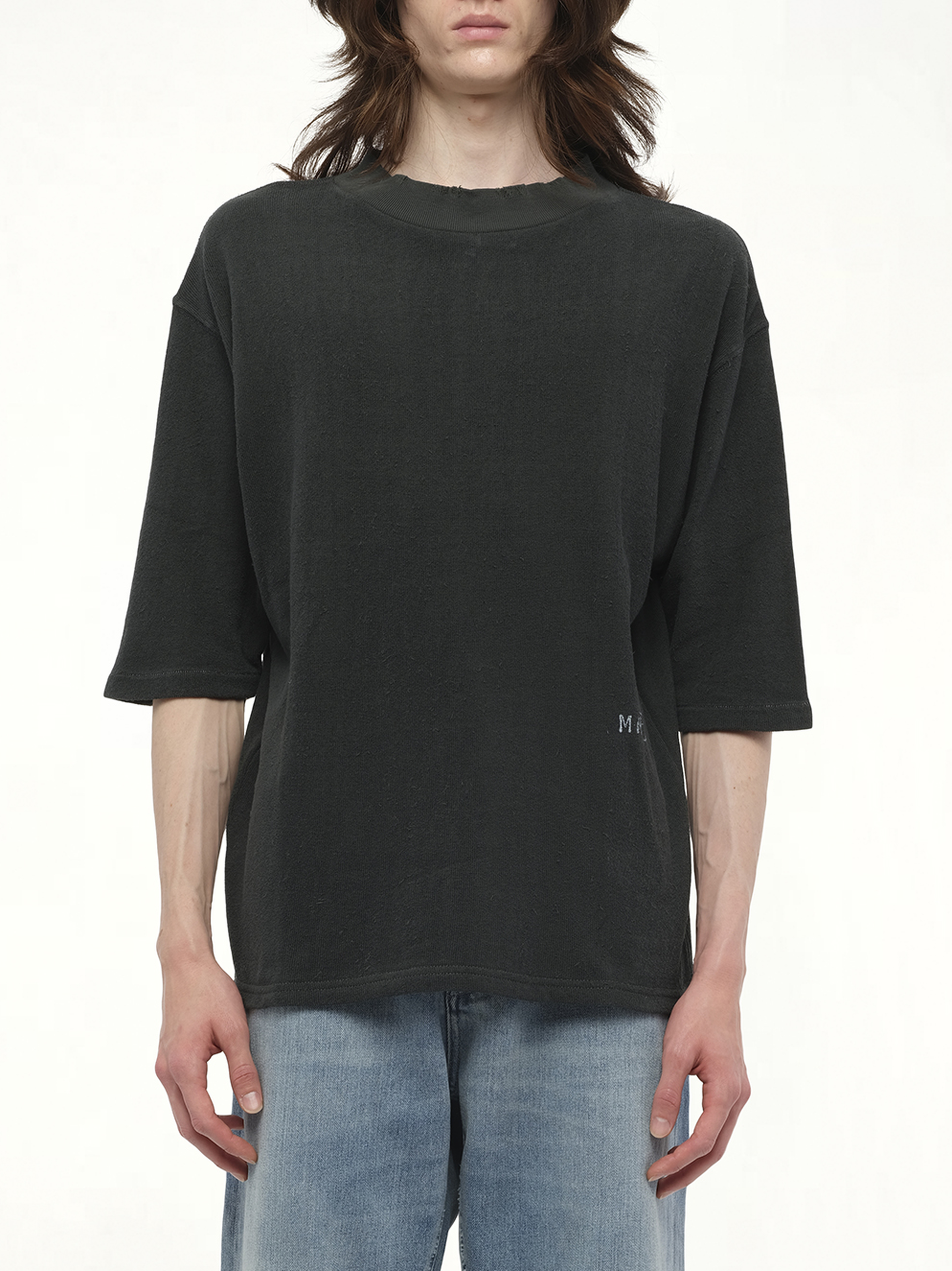 Image of T-Shirts. Product name - Reverse Terry T-Shirt in Black colour by brand - MAISON MARGIELA
