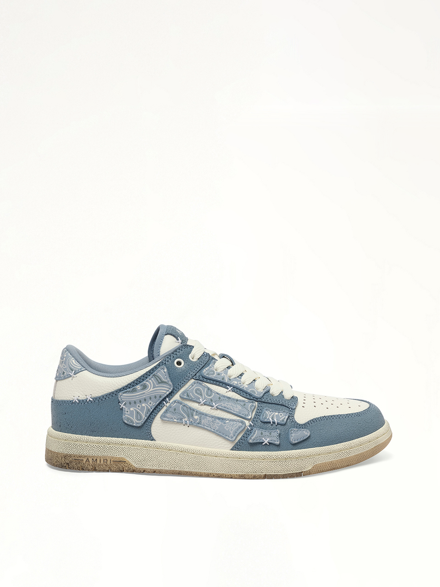 Image of Sneakers. Productname: AMIRI Bandana Skeleton Top Low Sneaker in BLUE colour by brand - AMIRI