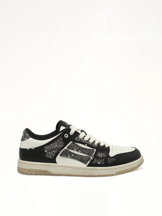 Image of Sneakers. Productname: AMIRI Bandana Skeleton Top Low Sneaker in BLACK colour by brand - AMIRI