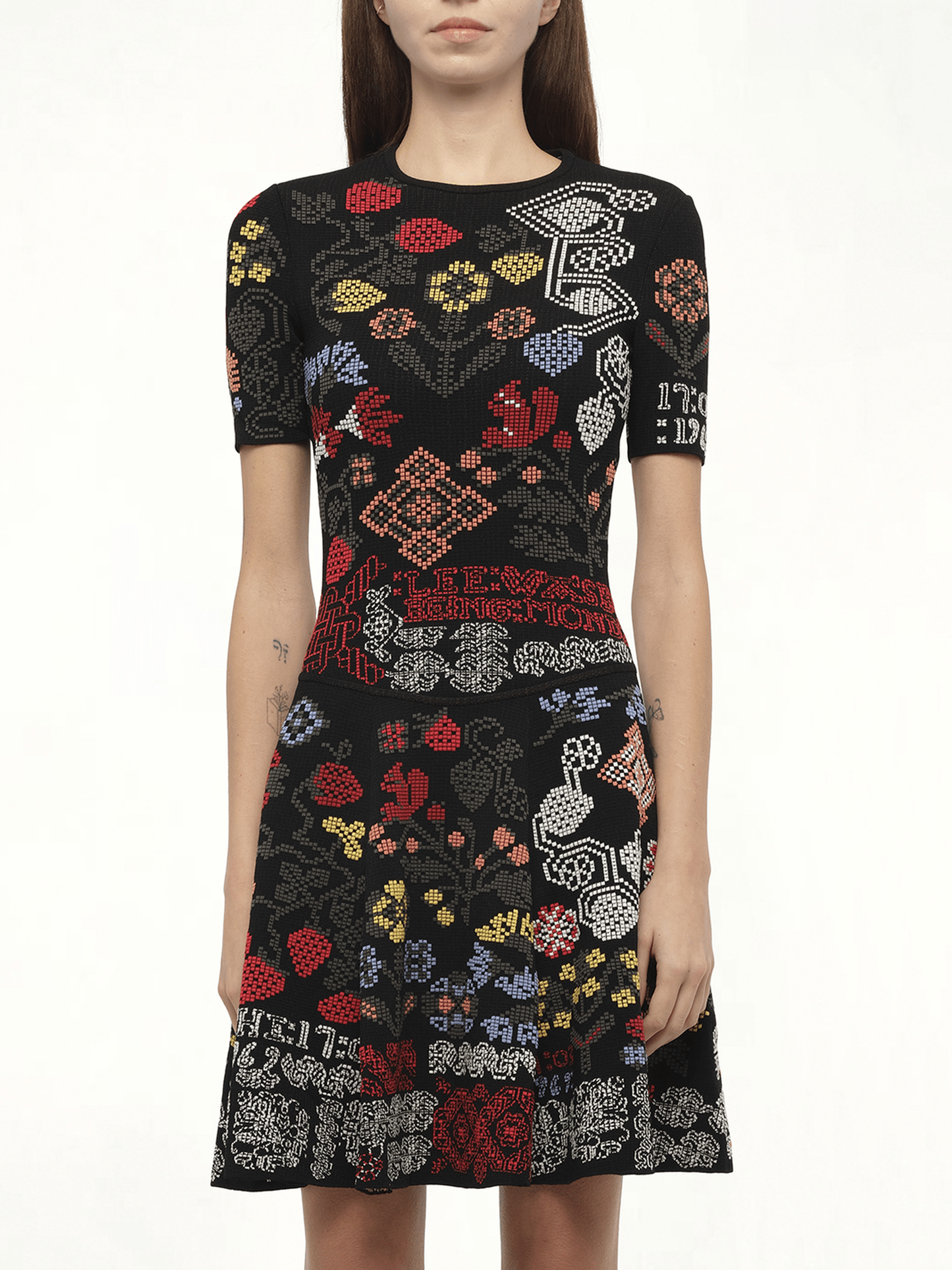 Image of Dresses. Product name - Knit Dress in Multicolour colour by brand - ALEXANDER MCQUEEN