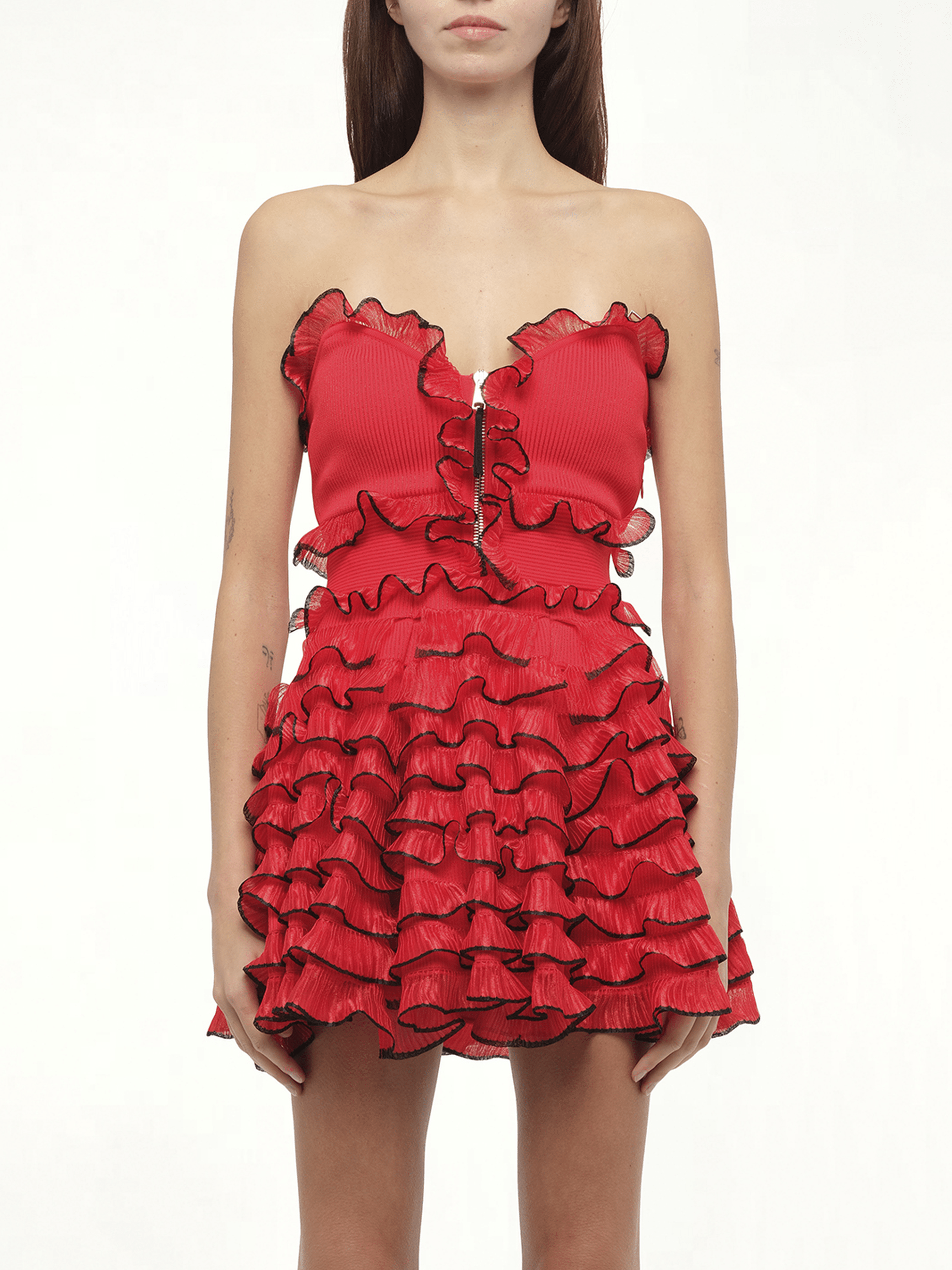 Image of Dresses. Productname: Off Shld Str Mini Dress in Red colour by brand - ALEXANDER MCQUEEN