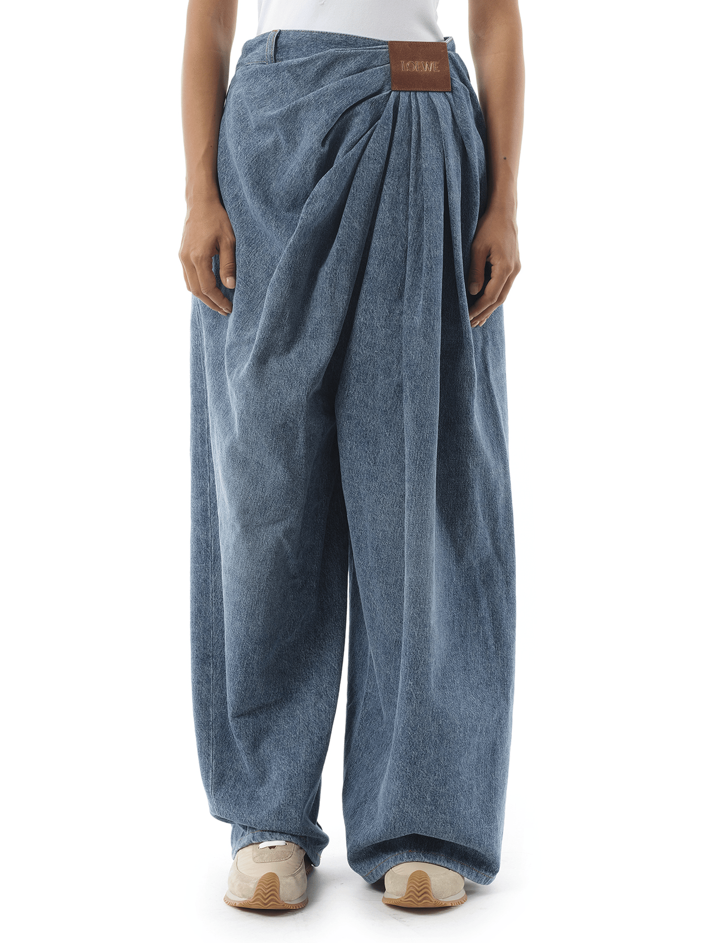 Image of Jeans. Product name - Draped Jeans AF in Blue colour by brand - LOEWE