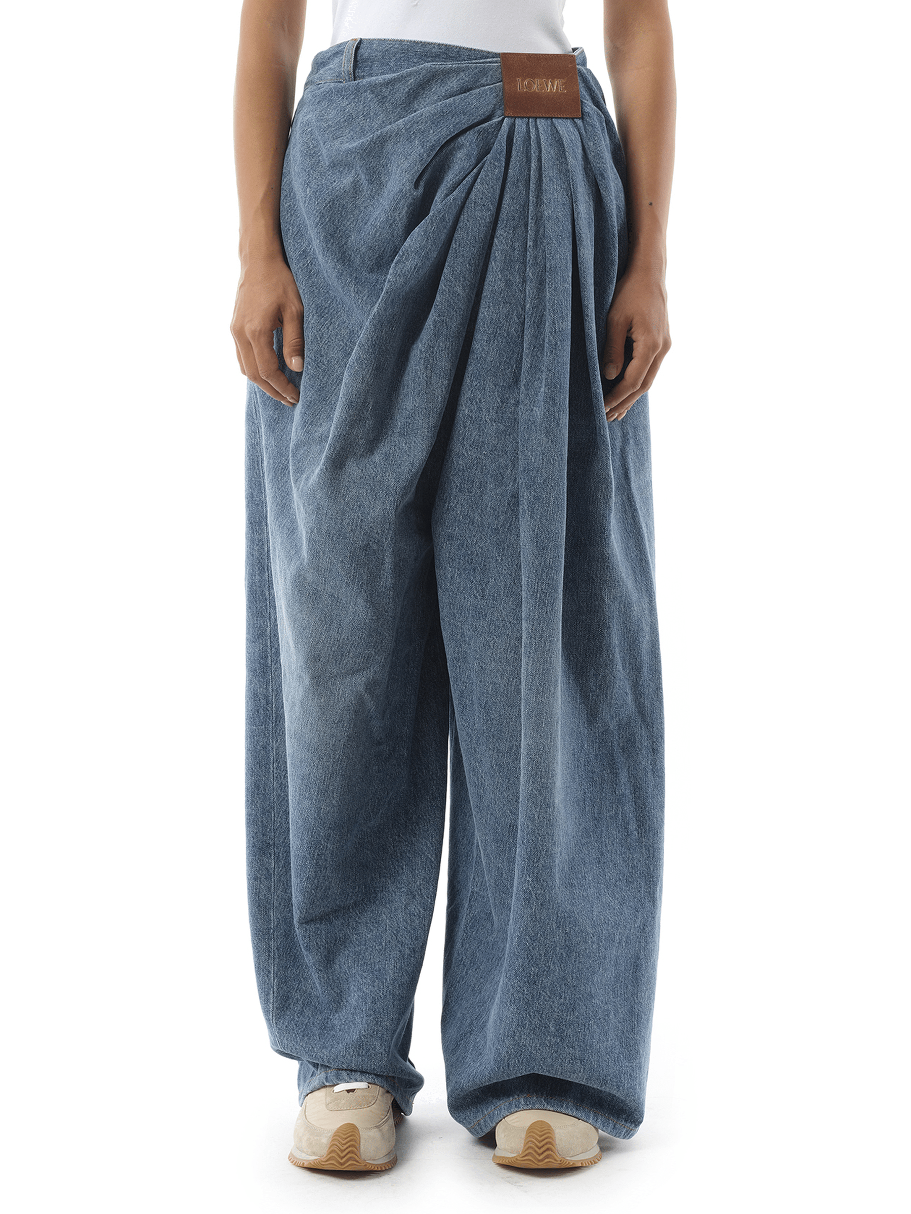 Image of Jeans. Product name - Draped Jeans AF in Blue colour by brand - LOEWE