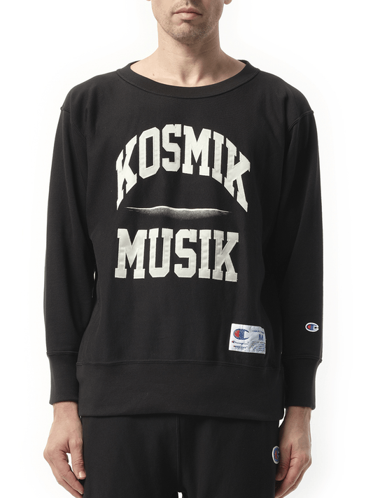 Image of a model wearing Outerwear. Productname: UNDERCOVER Kosmik Musik Sweatshirt in BLACK colour by brand - UNDERCOVER
