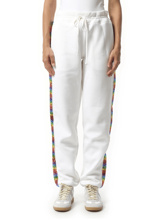 Image of a model wearing Pants. Product name - Marc Jacobs Pants in White colour by brand - MARC JACOBS