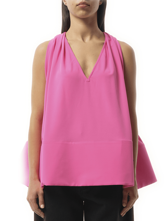 Image of a model wearing Tops. Productname: JACQUEMUS Le Haut Norma in PINK colour by brand - JACQUEMUS