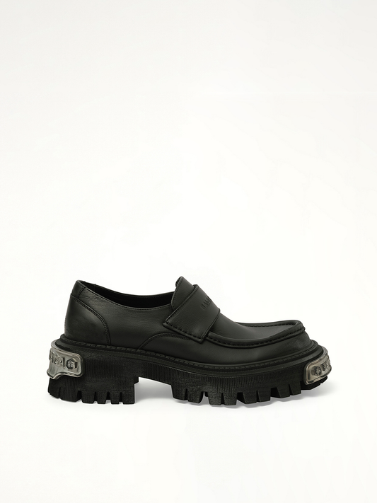 Image of Flats. Productname: BALENCIAGA Tractor Loafer L20 in Black colour by brand - BALENCIAGA