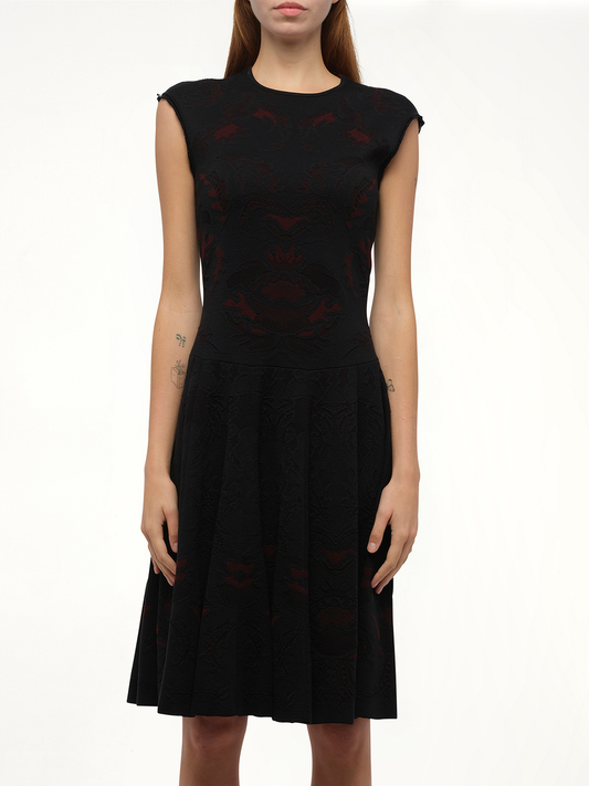 Image of Dresses. Productname: ALEXANDER MCQUEEN Amq - Flower Lace Dress in BLACK colour by brand - ALEXANDER MCQUEEN