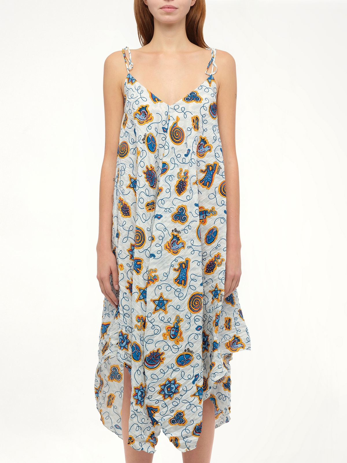 Image of Dresses. Product name - Loewe x Paula Prt Strappy Dress in White colour by brand - LOEWE