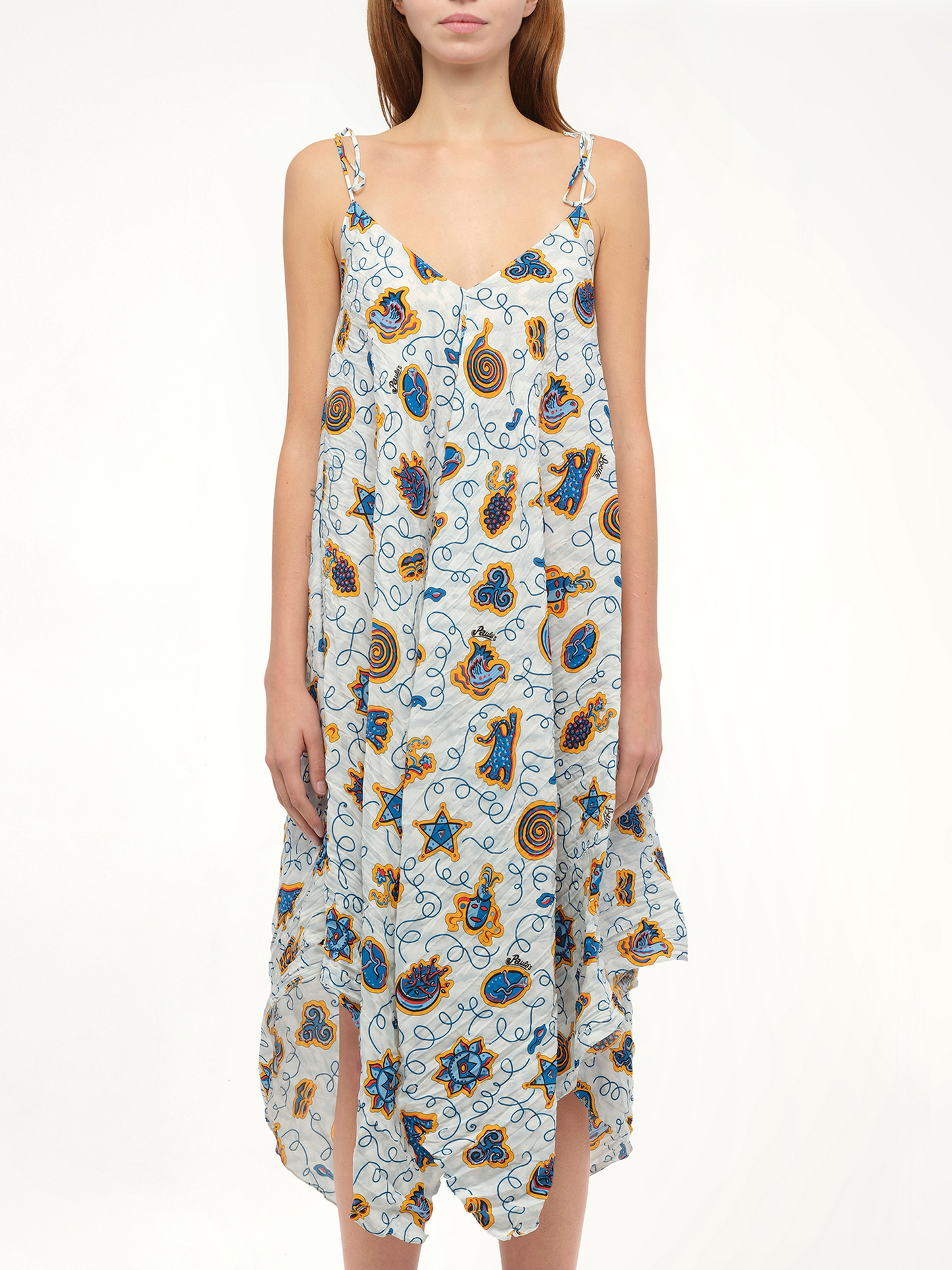 Image of Dresses. Product name - Loewe x Paula Prt Strappy Dress in White colour by brand - LOEWE