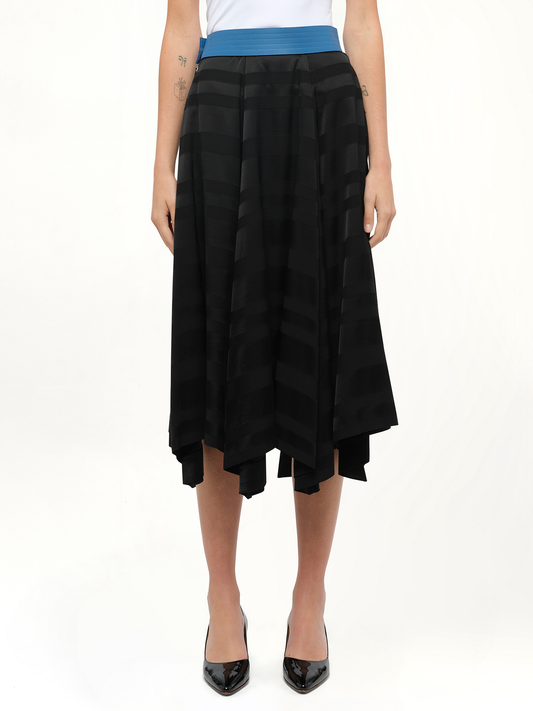 Image of a model wearing Skirts. Productname: LOEWE Asym Skirt in Black colour by brand - LOEWE