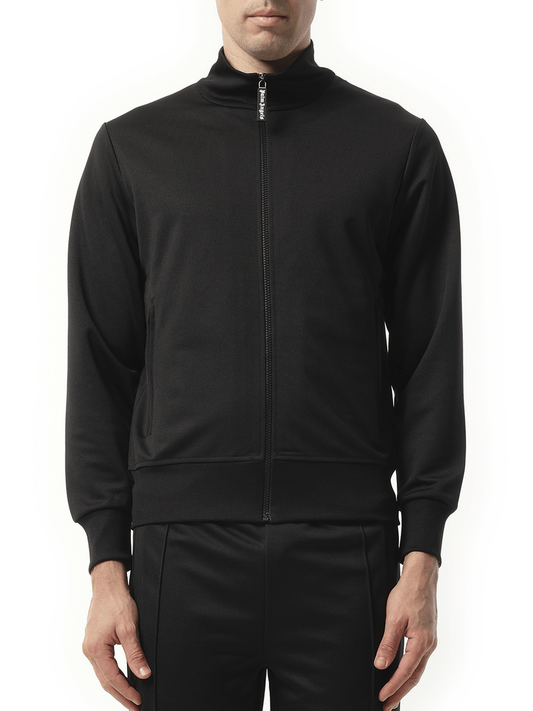 Image of Coats & Jackets. Productname: PALM ANGELS Back Curved Logo Track Jacket in BLACK colour by brand - PALM ANGELS