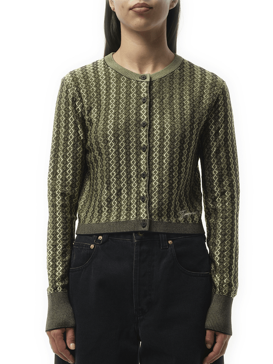 Image of a model wearing Outerwear. Productname: JACQUEMUS Le Cardigan Marino in MULTICOLOUR colour by brand - JACQUEMUS