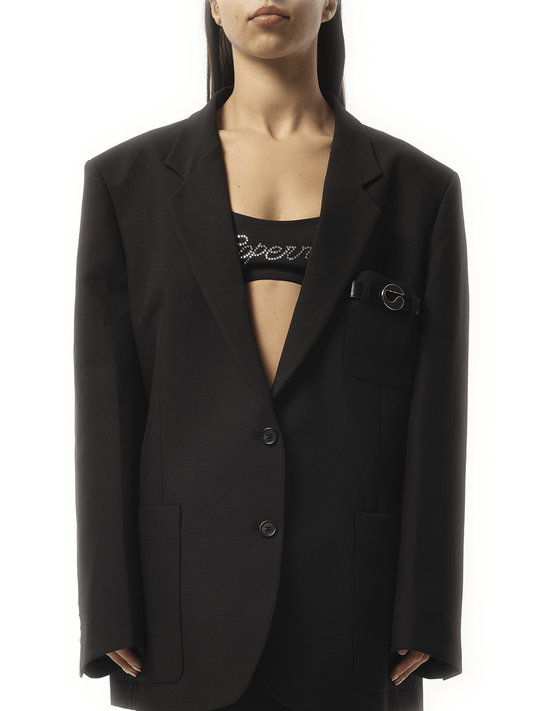 Image of Coats & Jackets. Productname: COPERNI Belted Pocket Tailored Jacket in BLACK colour by brand - COPERNI