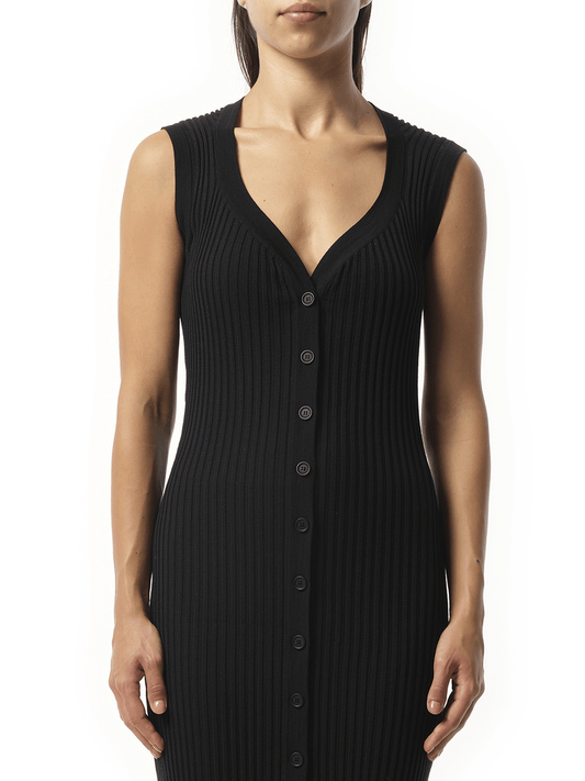 Image of a model wearing Dress. Productname: GIVENCHY Long Knit Dress in Black colour by brand - GIVENCHY