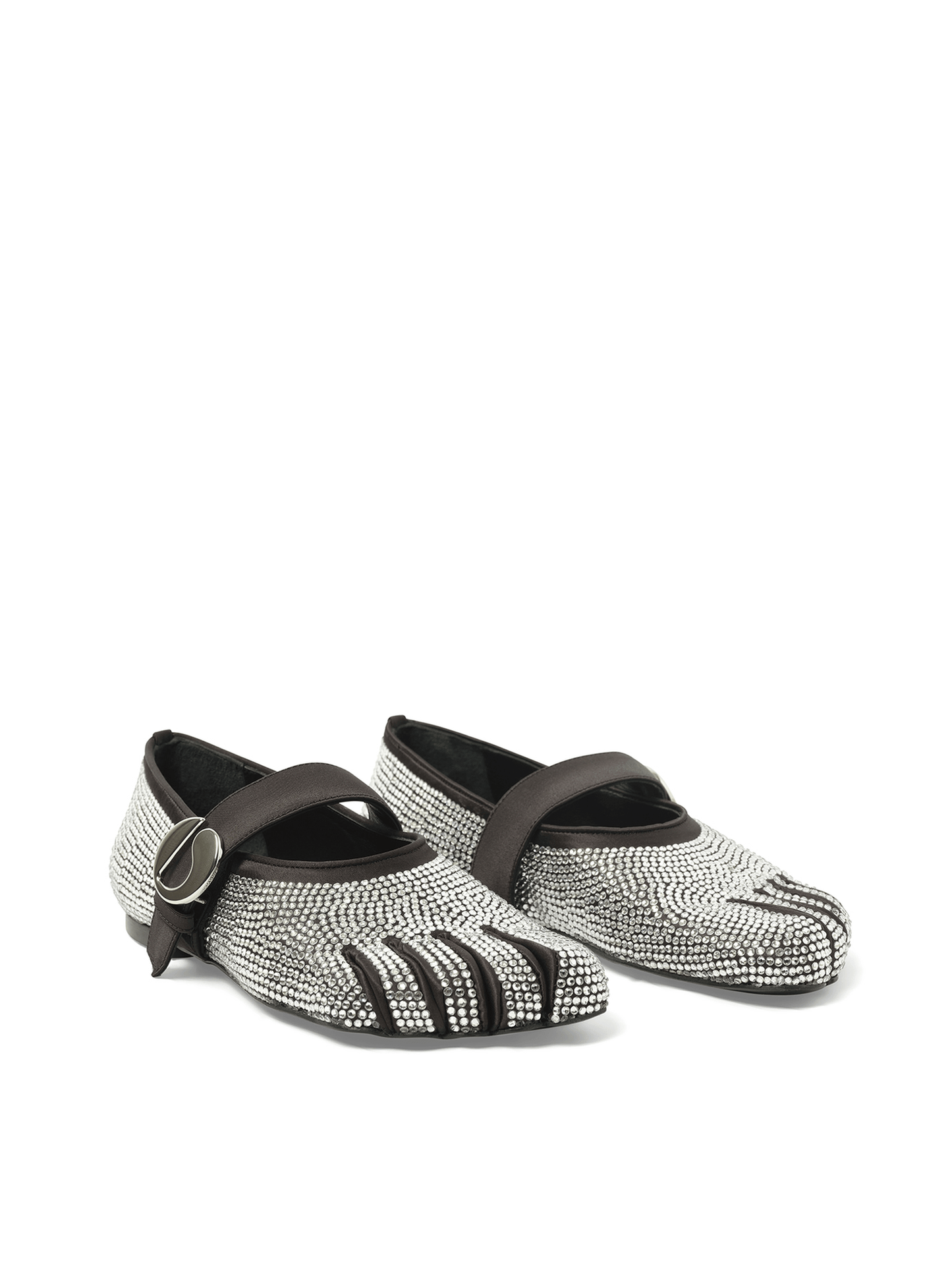 COPERNI Crystal-Embellished Five-Toe Ballerina Belt Flat (Black)