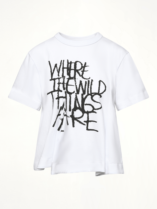 SACAI WHERE THE WILD THINGS ARE Cotton Jersey T-Shirt (White)