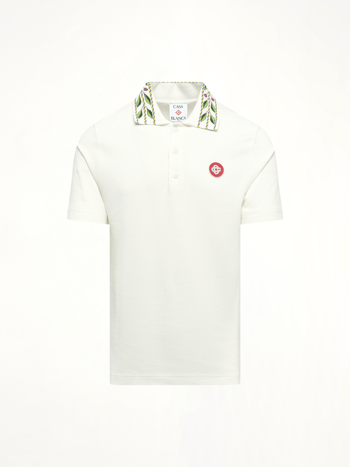 CASABLANCA Classic Laurel Pique Polo (White)