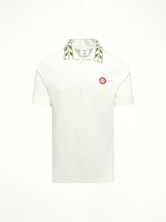 CASABLANCA Classic Laurel Pique Polo (White)