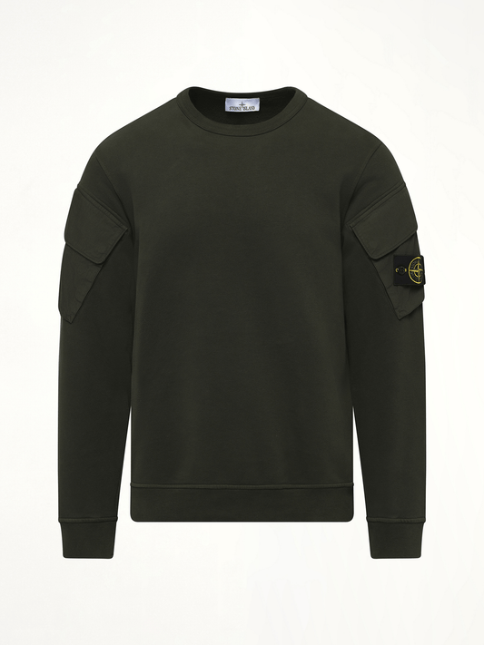 STONE ISLAND 610000 Cotton Fleece Sweatshirt (Green)