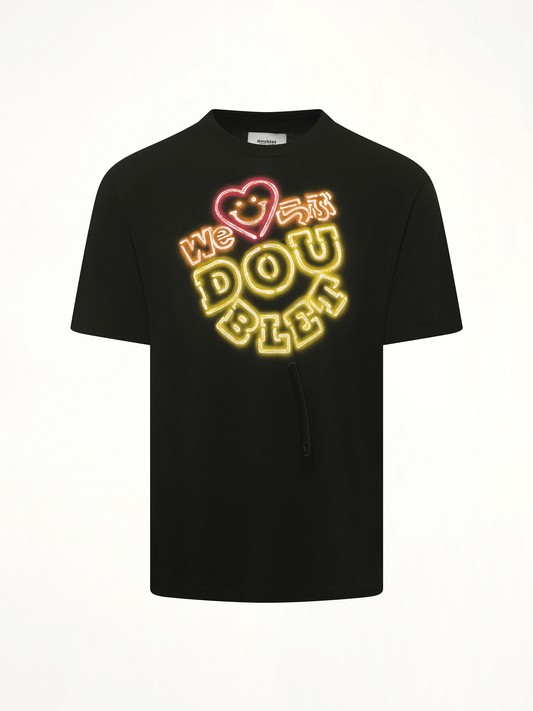 Big Doublet Neon Paint Fan Service T-Shirt (Black)
