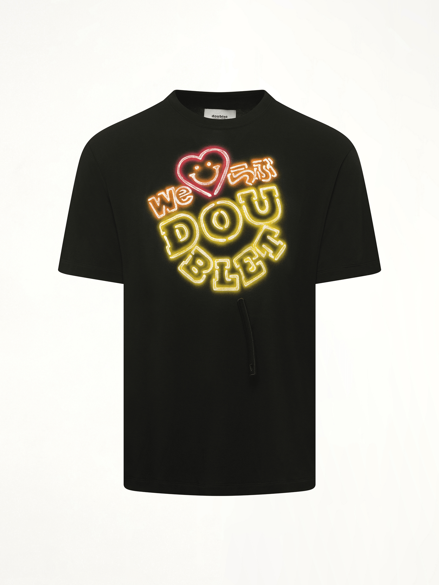 Big Doublet Neon Paint Fan Service T-Shirt (Black)