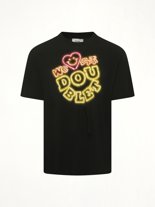 Big Doublet Neon Paint Fan Service T-Shirt (Black)