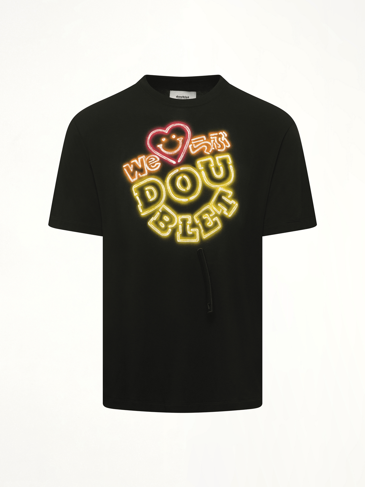 Big Doublet Neon Paint Fan Service T-Shirt (Black)