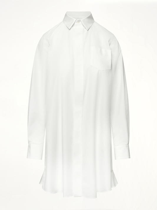 SACAI Frill Poplin Dress (White)