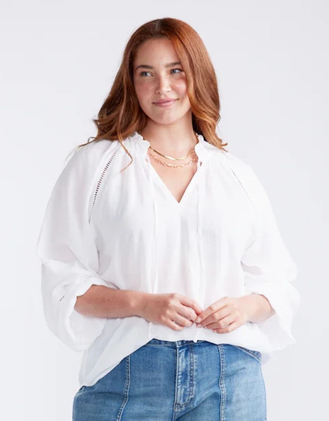 White & Co. Isabelle Blouse (White)