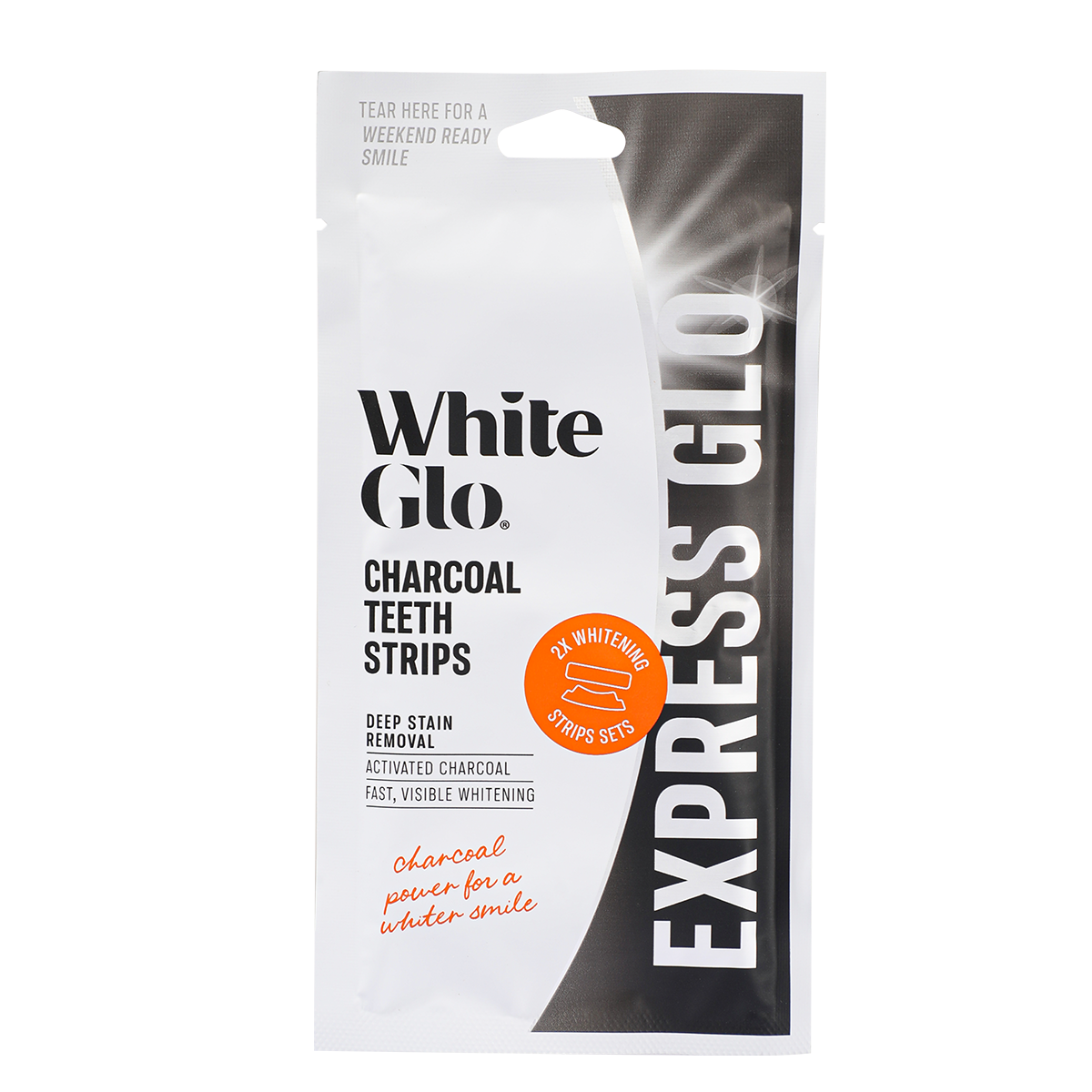 Image of Teeth Whiteners. Product name - Charcoal Strips in colour by brand - White Glo