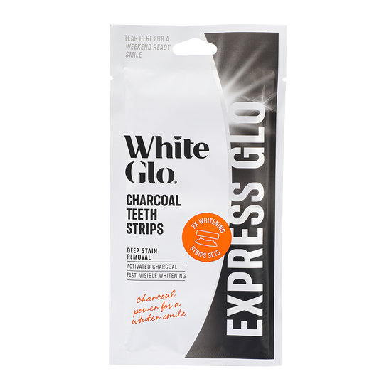 Image of Teeth Whiteners. Product name - Charcoal Strips in colour by brand - White Glo