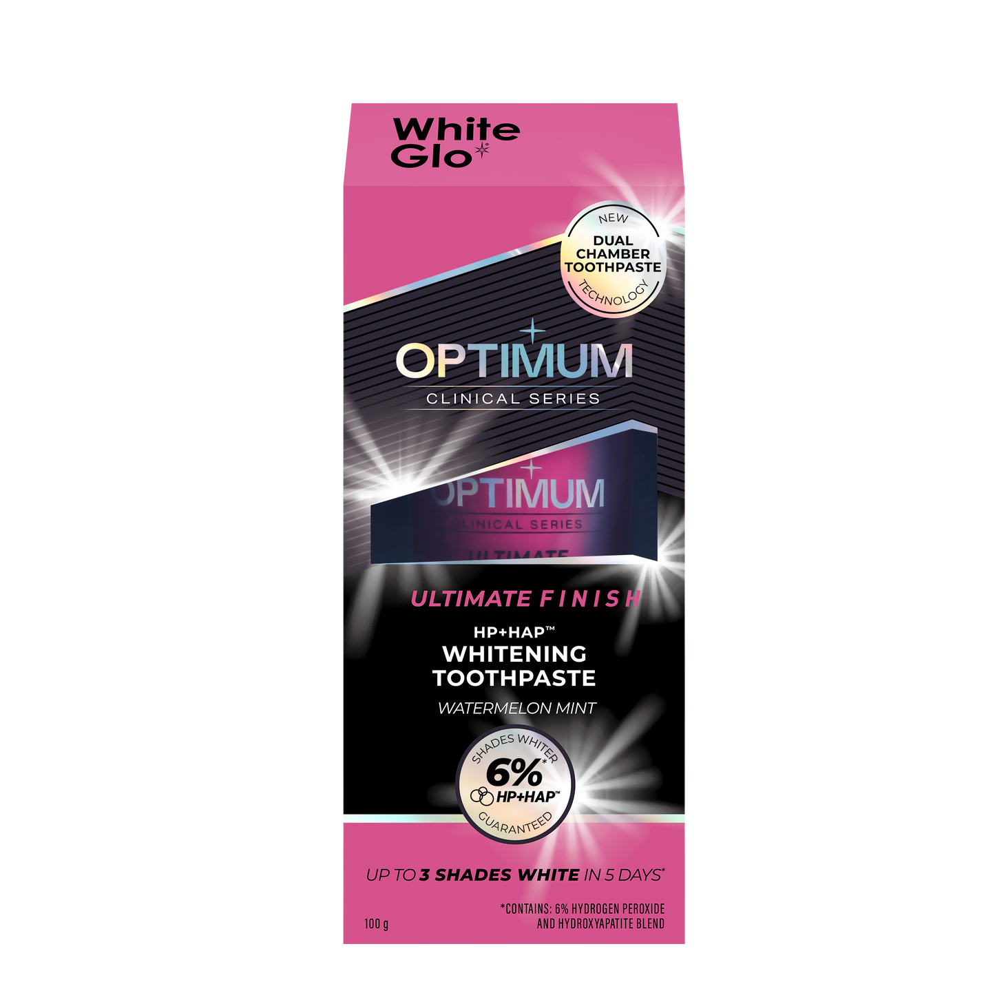Image of Oral Care. Product name - Optimum Ultimate Finish Whitening Toothpaste in colour by brand - White Glo