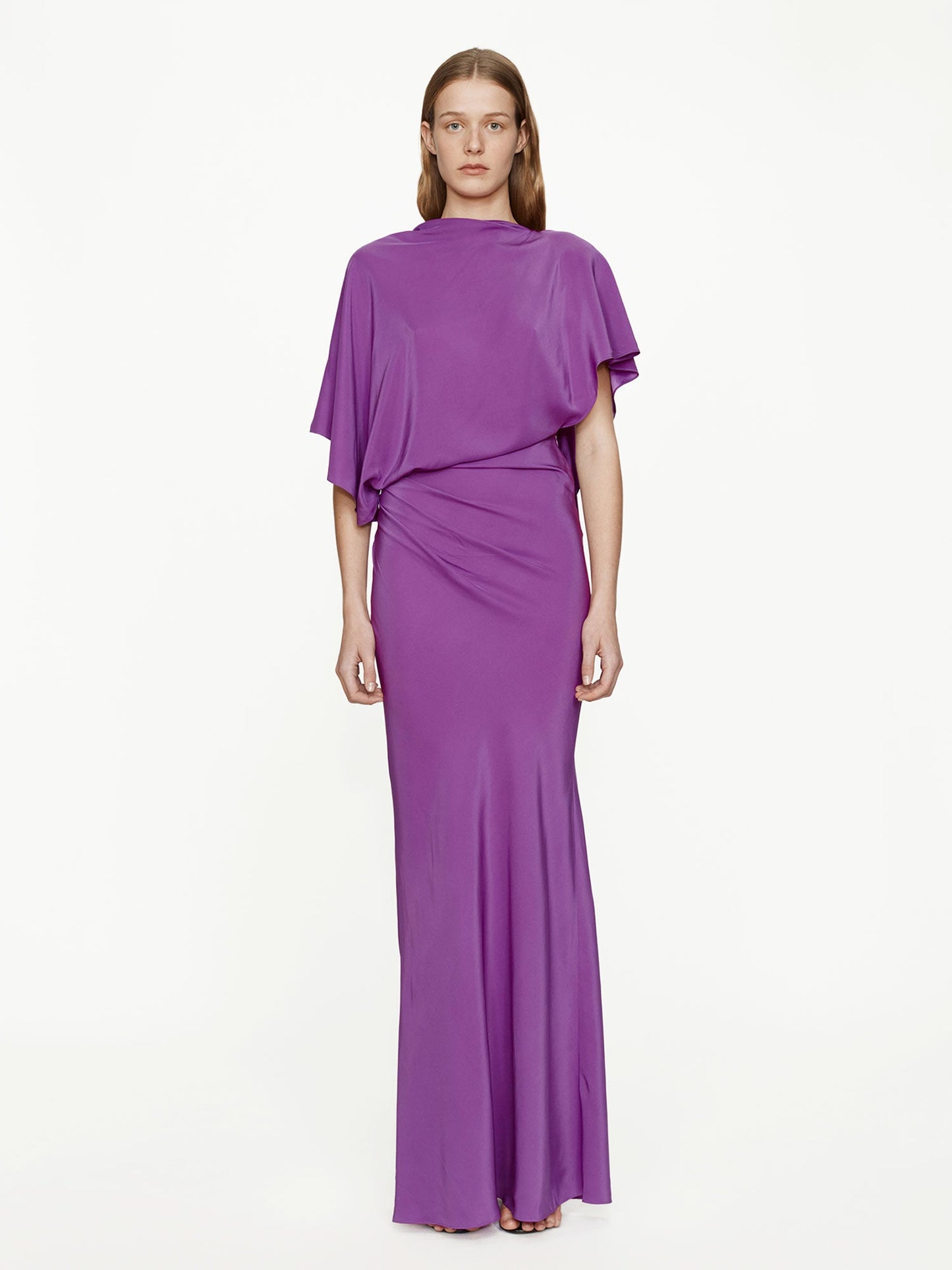 Image of Dresses. Productname: CHRISTOPHER ESBER Backless Drape Satin Dress in Pelisse colour by brand - CHRISTOPHER ESBER
