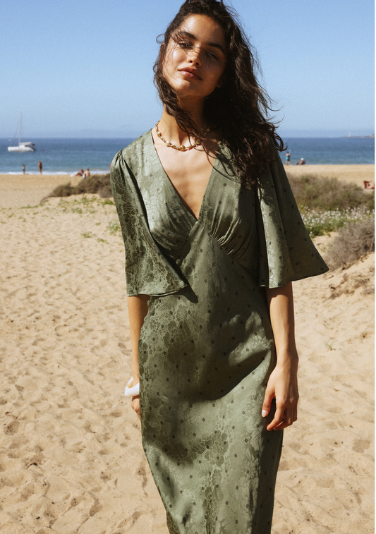 Image of Dresses. Productname: Auguste The Label Malia Midi Dress in Green colour by brand - Auguste The Label