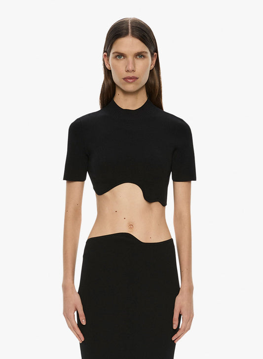 Image of a model wearing Tops. Productname: Christopher Esber Maparadita Top in Black colour by brand - Christopher Esber