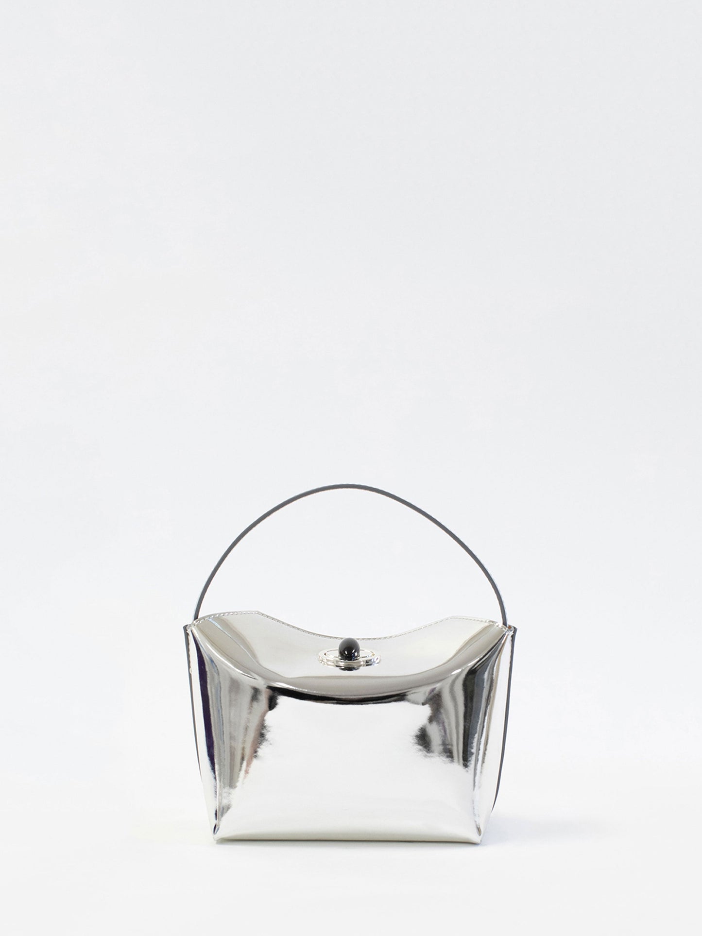 Image of Bags. Productname: CHRISTOPHER ESBER Turnlock Metallic Mini Bag in Mirror colour by brand - CHRISTOPHER ESBER