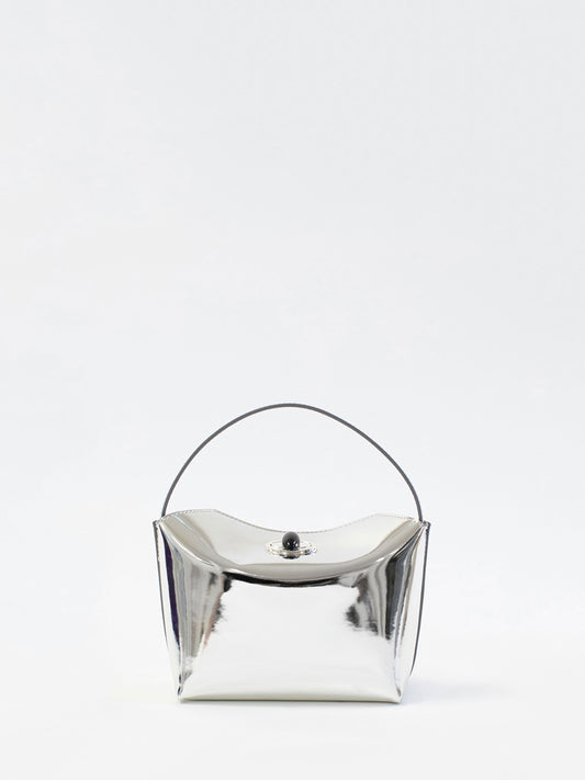 Image of Bags. Productname: CHRISTOPHER ESBER Turnlock Metallic Mini Bag in Mirror colour by brand - CHRISTOPHER ESBER