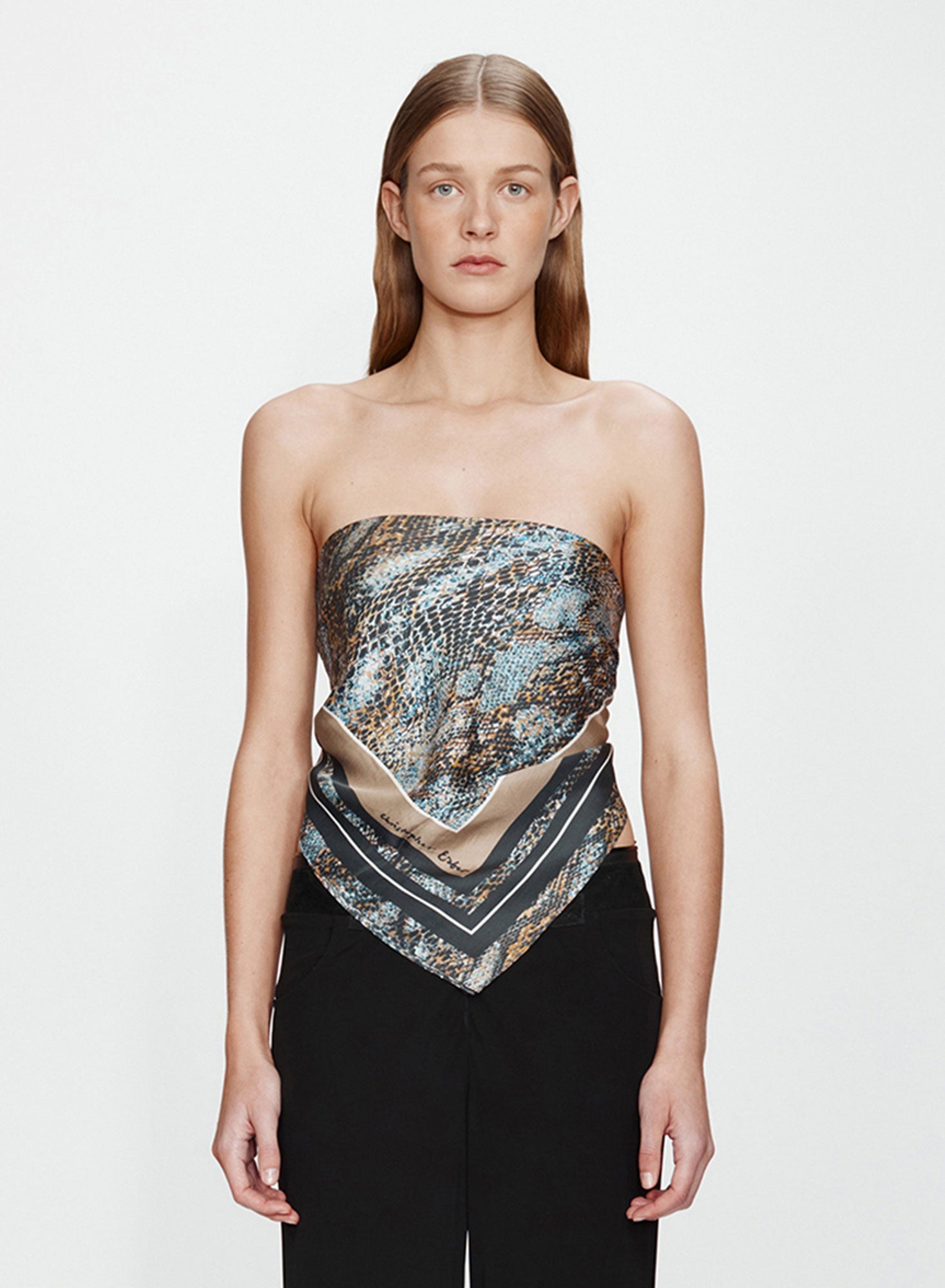 Image of Scarves & Shawls. Productname: CHRISTOPHER ESBER Serpent Silk Scarf in Serpent colour by brand - CHRISTOPHER ESBER